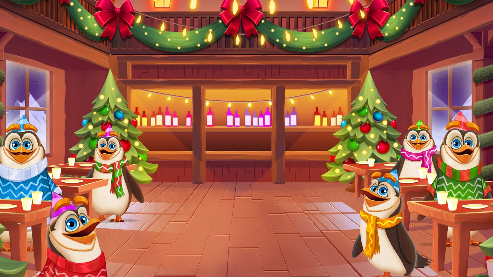 Penguins Christmas Party Time